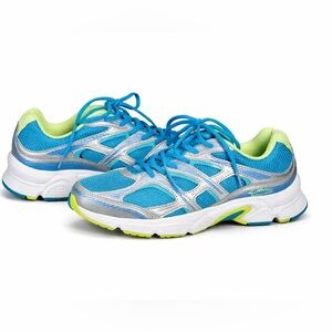 Avia Women's Running Shoe’s Blue Teal Neon Size 8W Athletic Sneakers